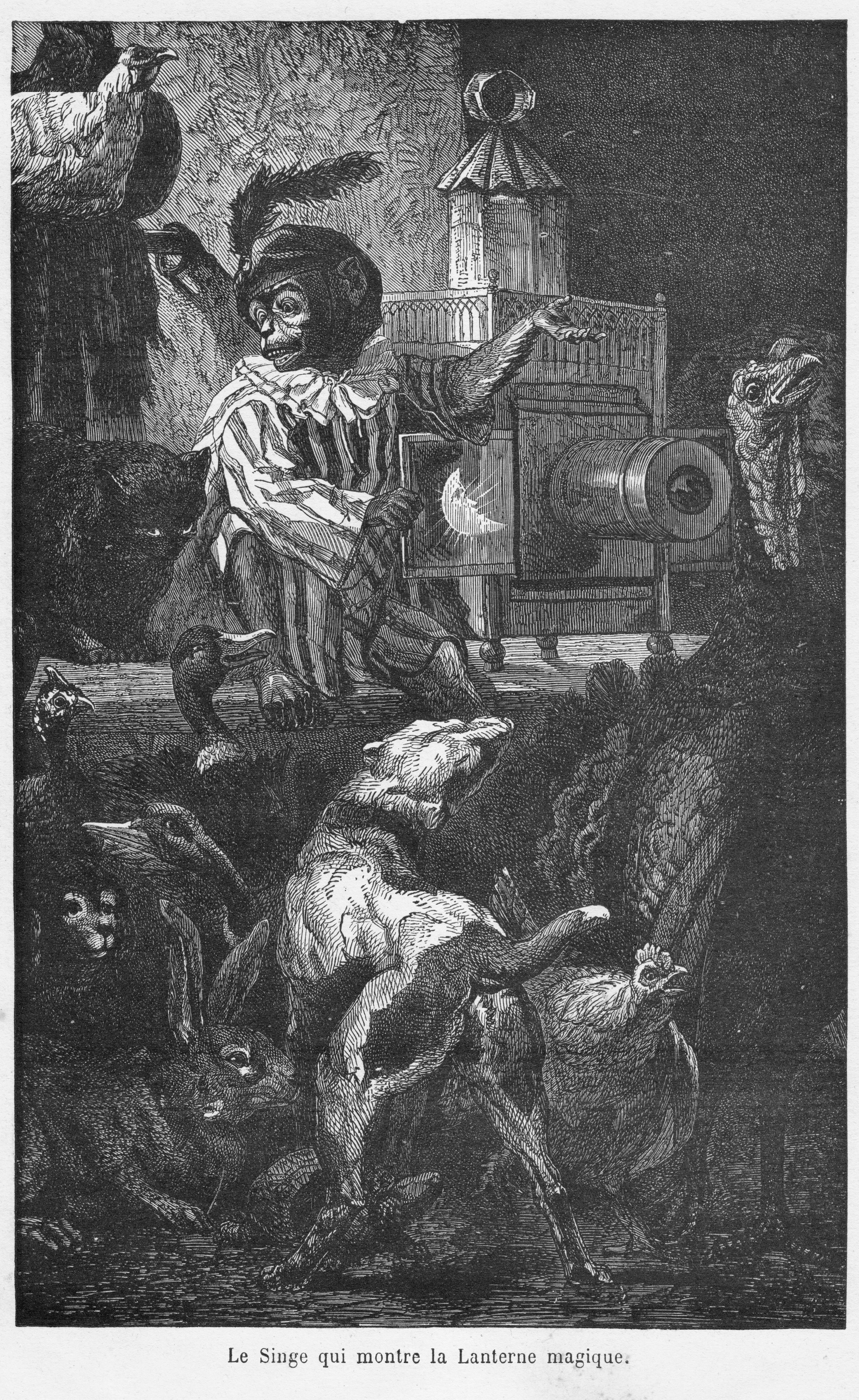 Le singe qui montre la lanterne magique, 1865